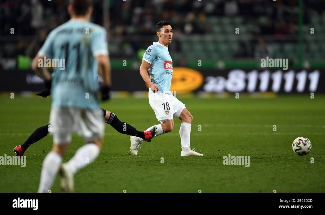Varsavia, Polonia, 08 Marzo 2020: Calcio Polacco Della Top League Ekstraklasa Tra Legia Warszawa E Piast Gliwice, Patryk Sokolowski (Piast Gliwice) Foto Stock
