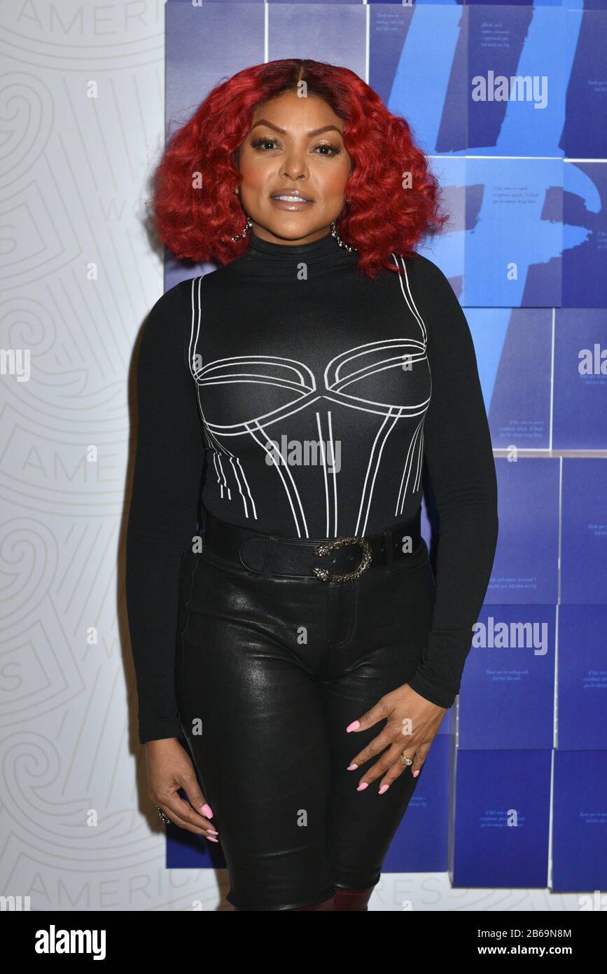 Taraji P. Henson partecipa all'American Express Employee Appreciation Day al Grand Central Terminal Vanderbilt Hall il 6 marzo 2020 a New York Foto Stock