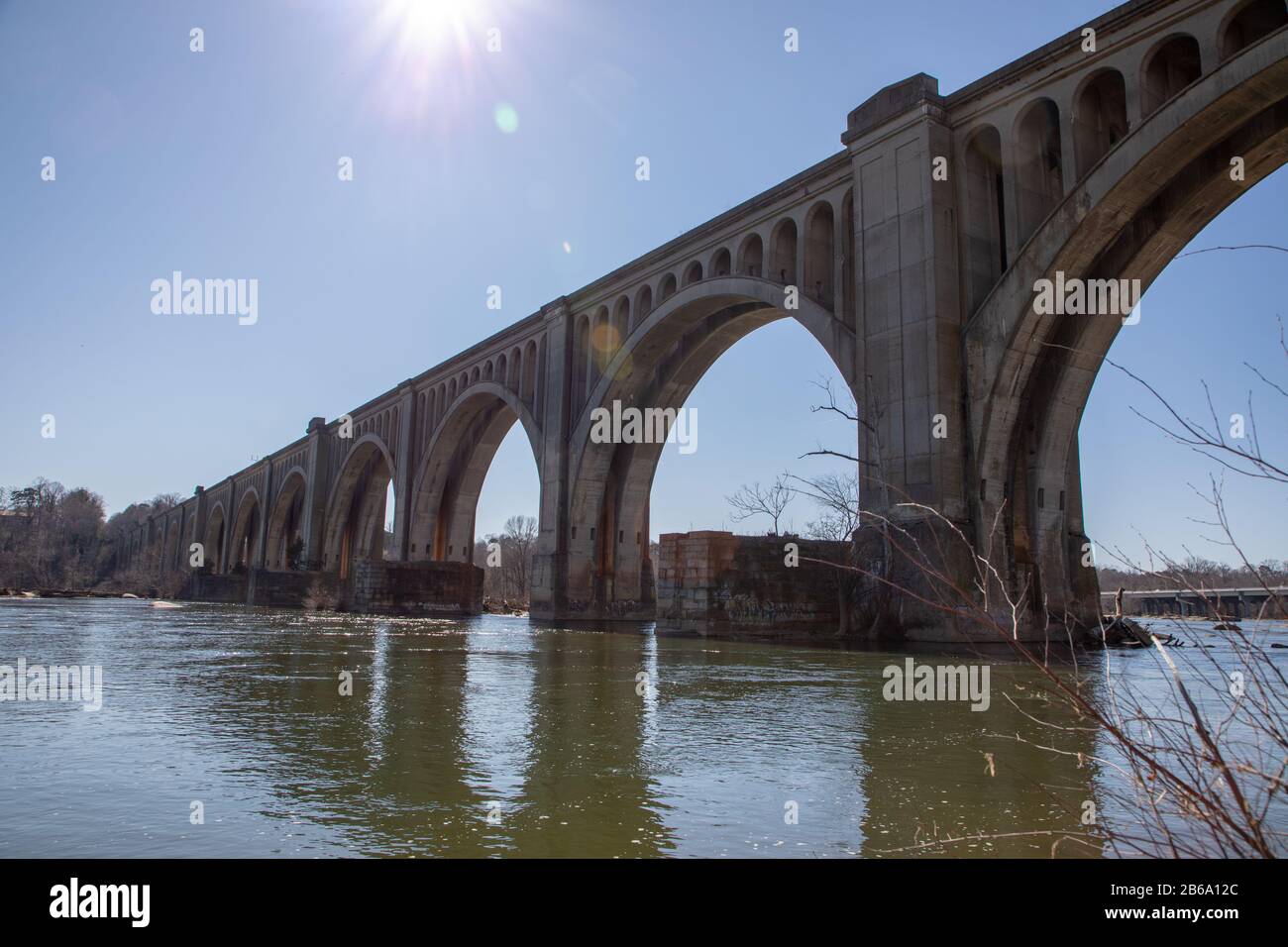 James River Railway Bridge A Richmond Foto Stock