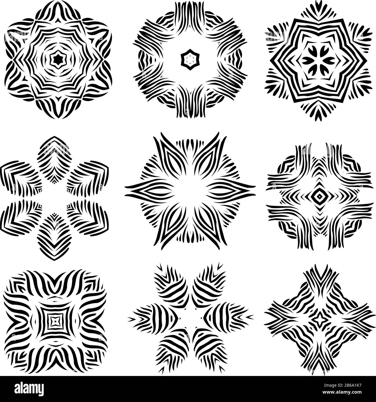 Calligrafica elementi decorativi per il design creativo compiti Illustrazione Vettoriale