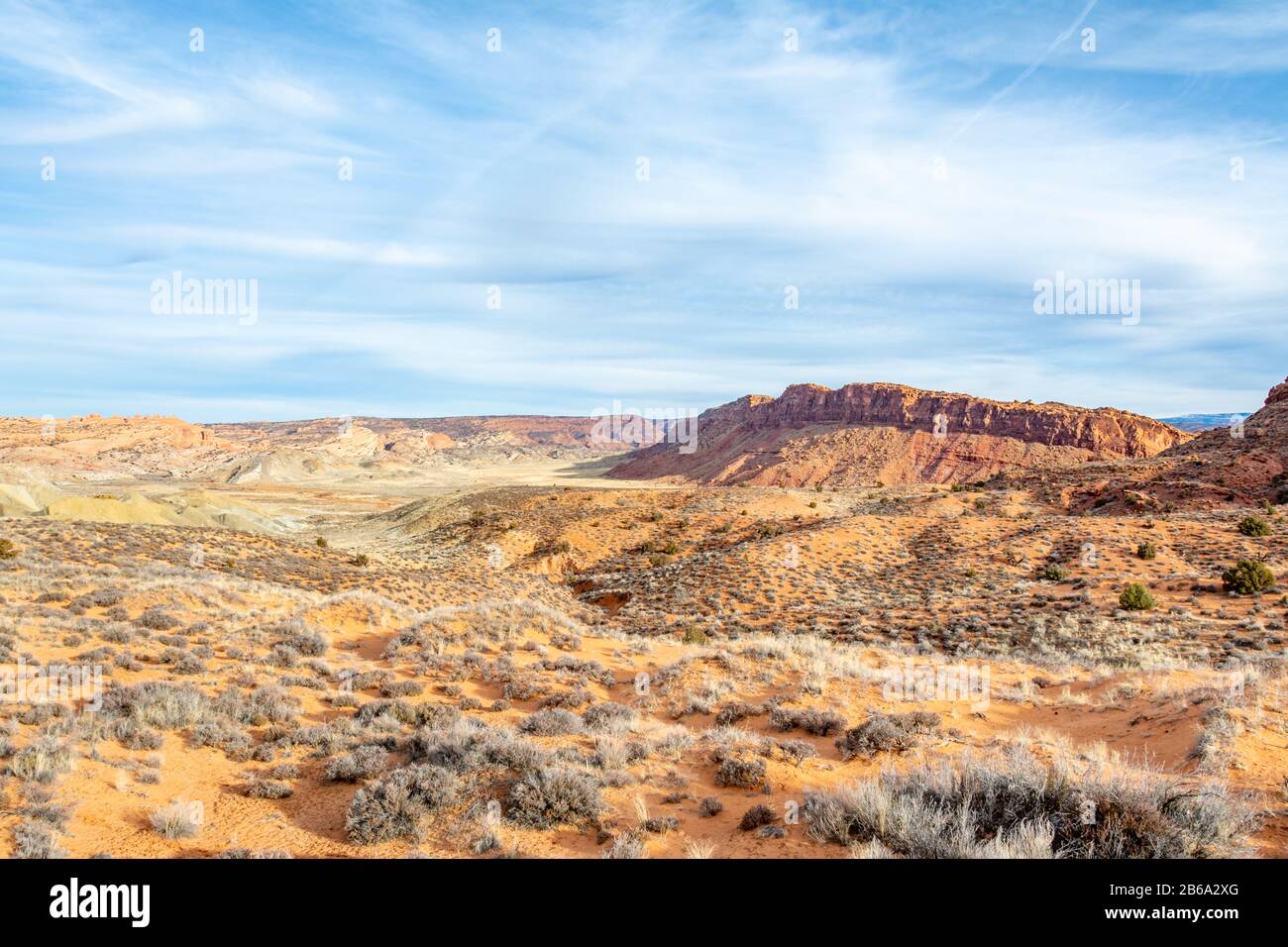 Deserto delle dune pietrificate nel Parco Nazionale degli Arches di Moab, Utah USA. Foto Stock