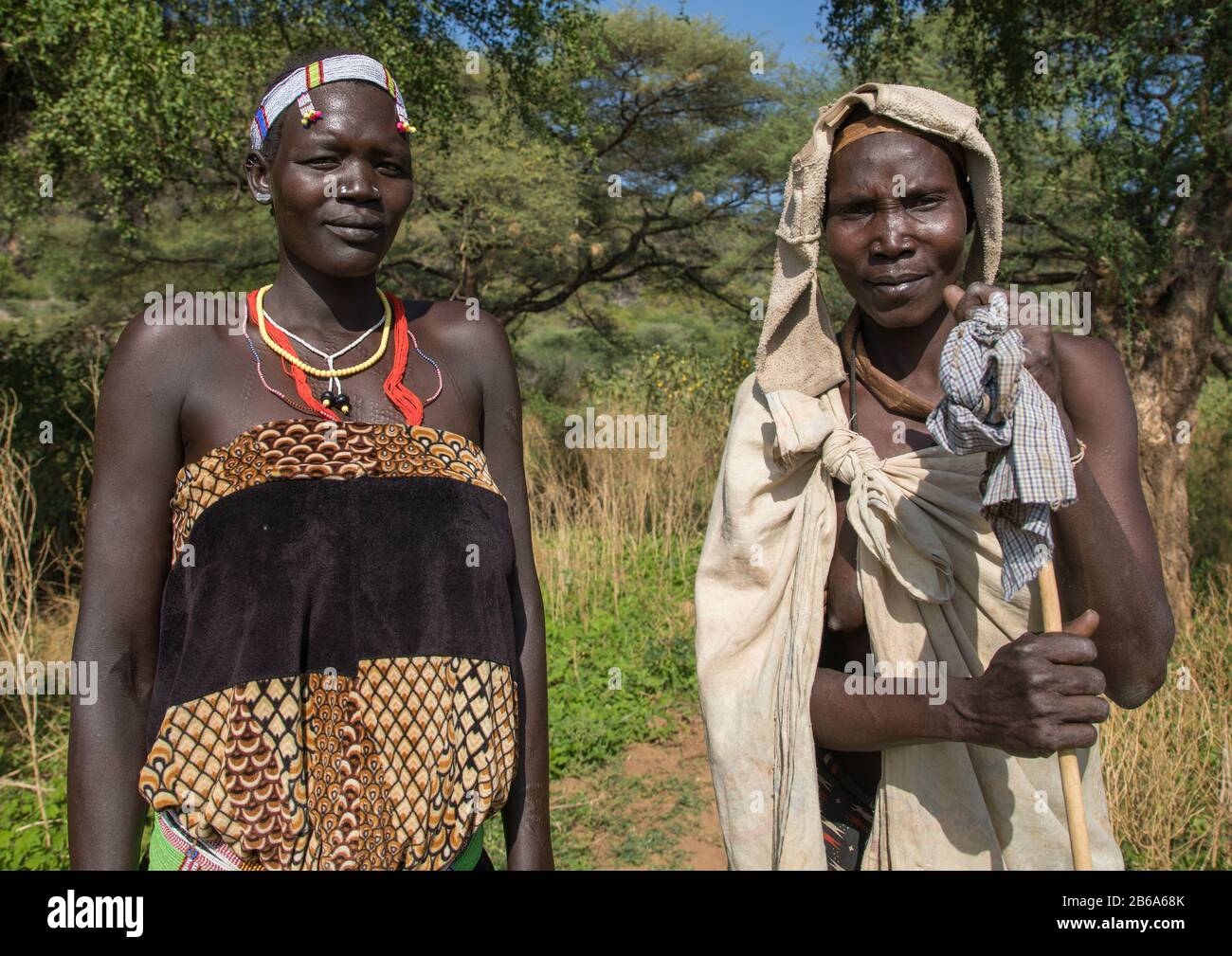 Tribù Larim Donne, Montagne Di Boya, Imatong, Sudan Del Sud Foto Stock