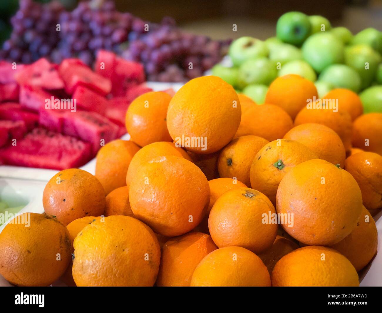 vista ravvicinata della frutta fresca Foto Stock