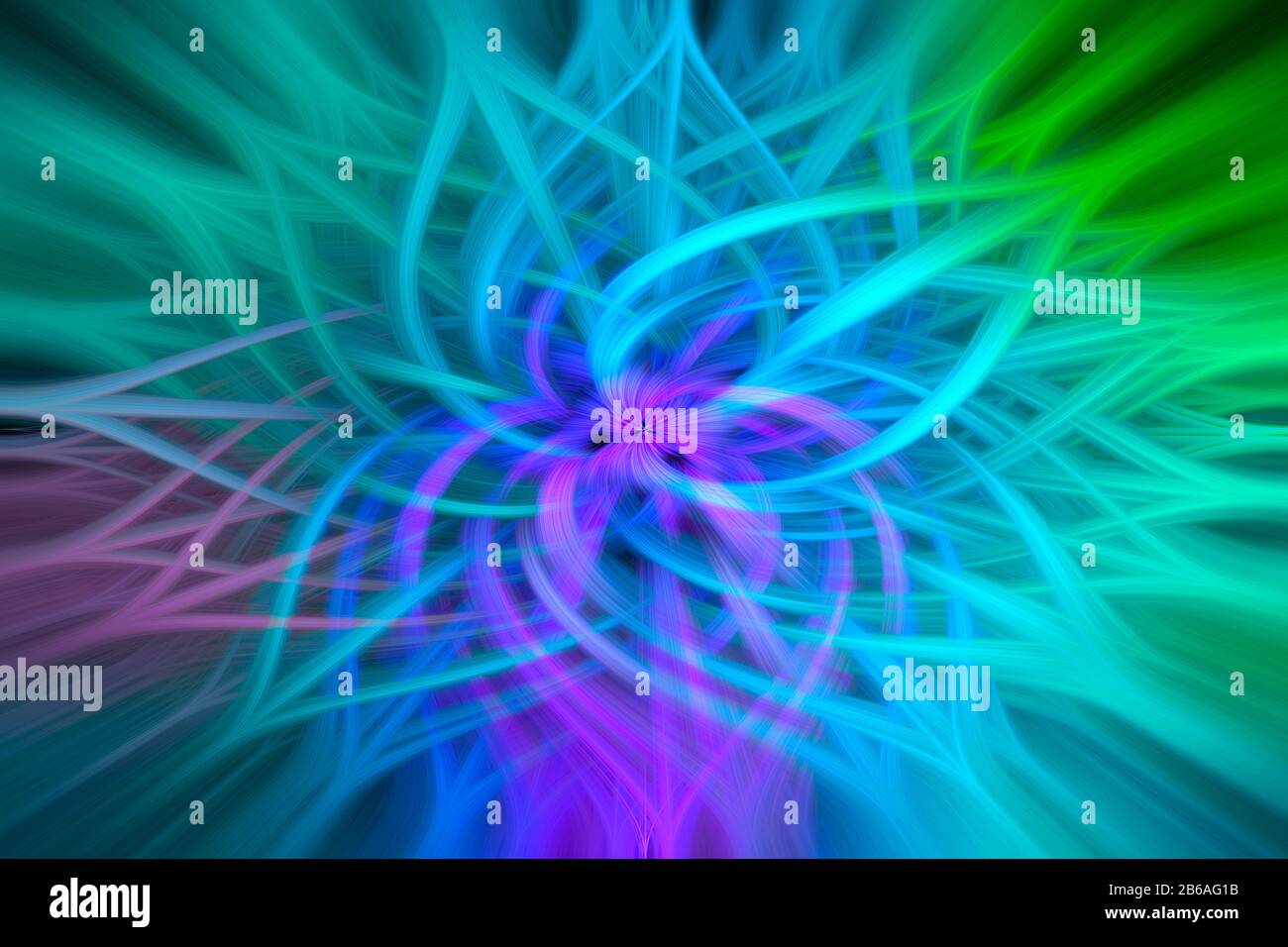 Sfondo astratto multicolore illustrazione di computer generato futuristico frattale arte fiore design. Foto Stock