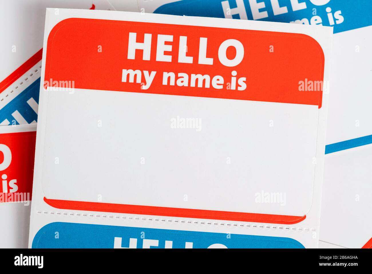 Ciao il mio nome è nome badge carta aticker Foto Stock