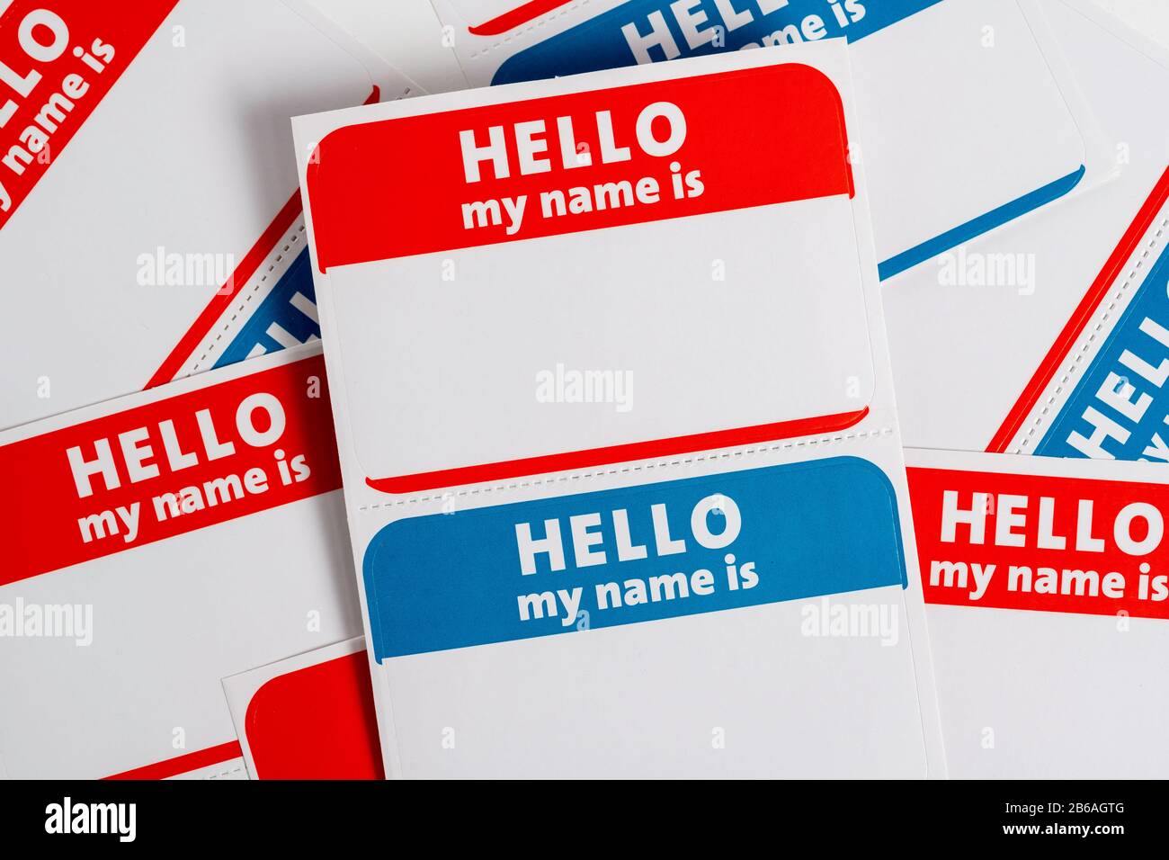 Ciao il mio nome è nome badge carta aticker Foto Stock