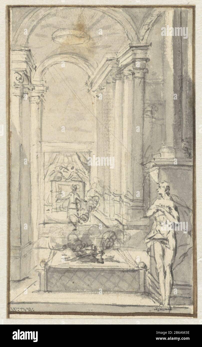 Allegorical Allegory tipo di oggetto: Disegno numero Oggetto: RP-T 1997-16 Produttore : artista: Monogramma WDW (Proprietà elencata) Luogo di produzione: Nord Paesi Bassi Data: 1700 - 1749 caratteristiche Fisiche: Penna in nero, pennello in grigio, sopra uno schizzo in grafite materiale: Carta grafite inchiostro Tecnica: Dimensioni penna / pennello: 104 mm × h b 63 mm Foto Stock