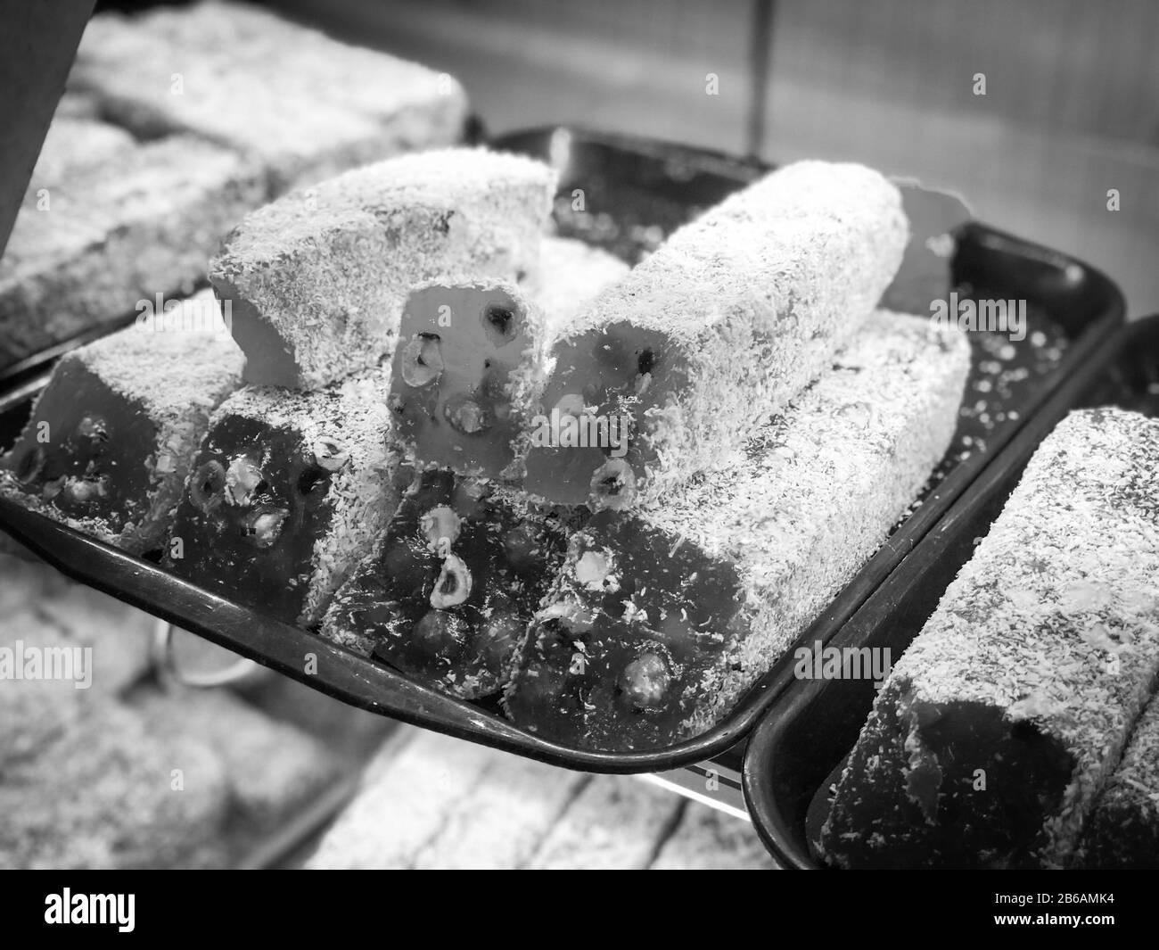 varietà di delizie turche con noci, pistacchi, semi e frutta secca Foto Stock