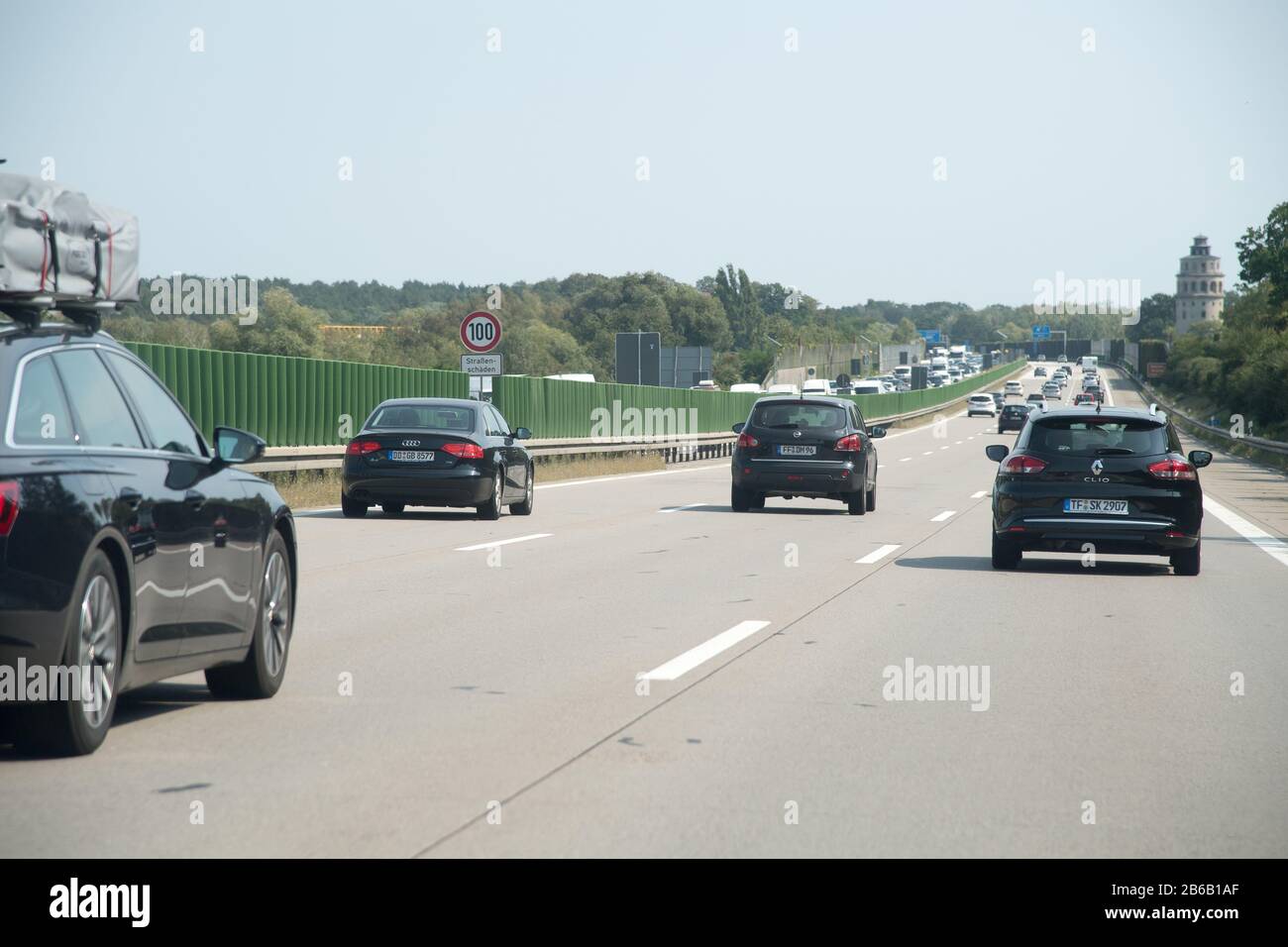 Bundesautobahn 10 (Berliner Ring), Brandeburgo, Germania. Agosto 25th 2019 © Wojciech Strozyk / Alamy Stock Photo Foto Stock