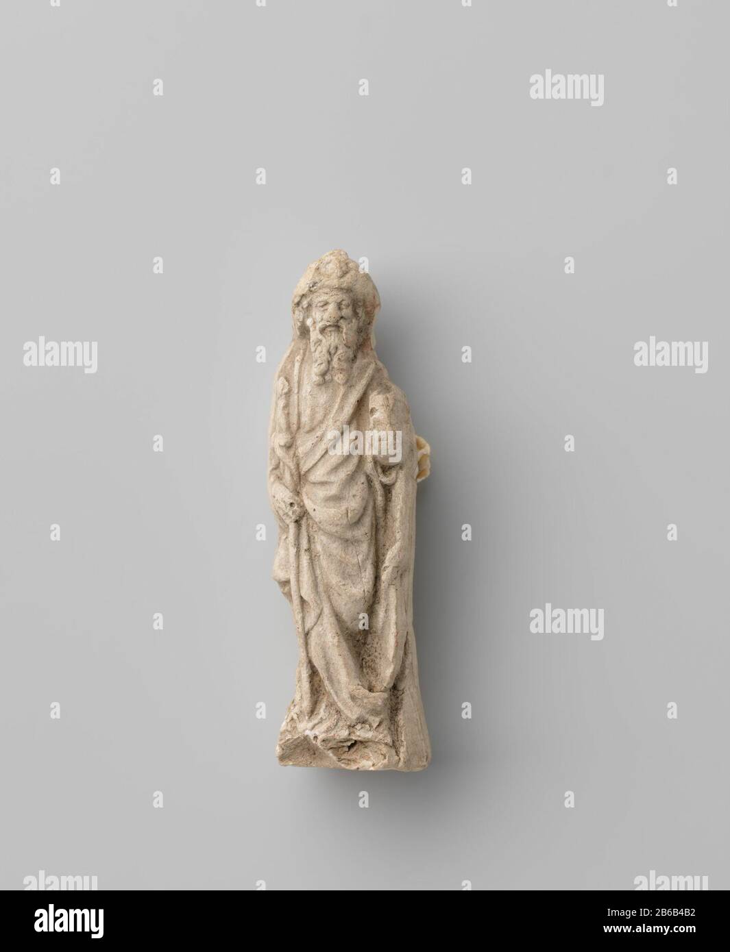 Apostolo James The Elder Apostel Jacobus de Oude Object Type : beeldhouwwerk Objectnummer: BK-KOG-1272-H fabbricante : beeldenbakker:Plaats fabbricante: Nederlanden datazione: 1450 - 1500 Materiale: Pijpaarde dimensioni: H 6,8 cm. × b 2,1 cm. × d 2,0 cm. Foto Stock