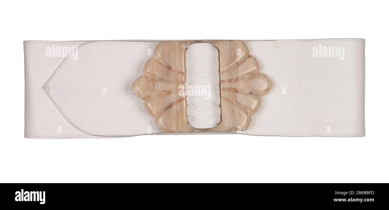 Cintura bianca da donna con fibbia. Foto Stock