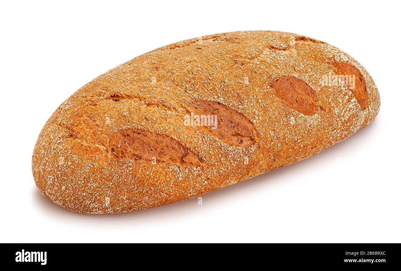 sentiero del pane marrone isolato su bianco Foto Stock