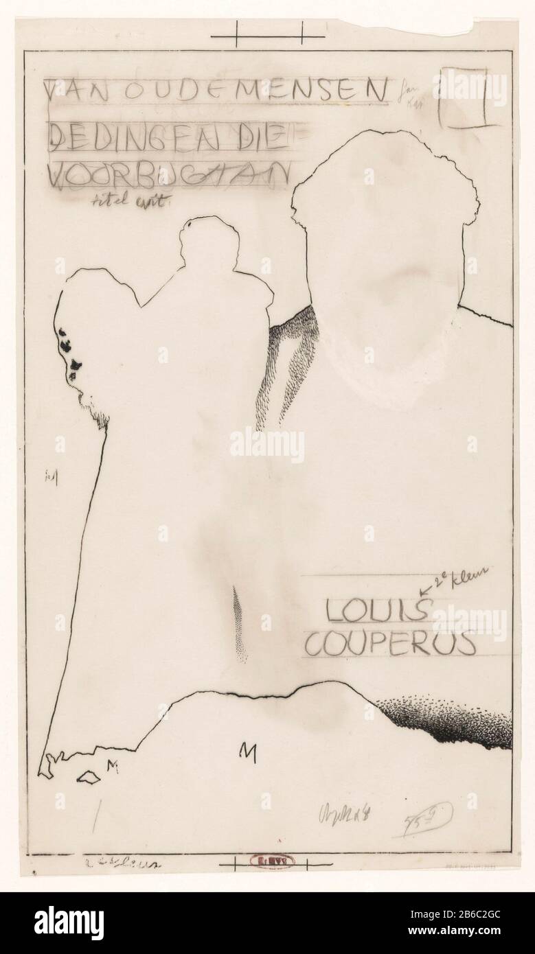 Pneumatico Design per Louis Couperus, di persone anziane, le cose che  passano il titolo del libro e il nome dell'autore con la silhouette di un  uomo in piedi e di una donna
