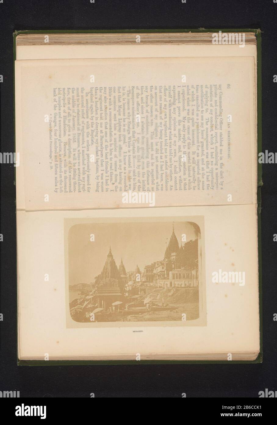 Costruzione a Varanasi Varanasi (oggetto del titolo) costruzione a BenaresBenares (oggetto del titolo) Tipo Di Proprietà: Photo page numero articolo: RP-F 2001-7-42-4 Produttore : fotografo: Anonymous luogo produzione: Benares dating: 1870 - or for 1880 Materiale: Carta Tecnica: Albumina pressione dimensioni: Immagine: H 101 mm × W 131 mmToelichtingFoto pagina opposta 66. Oggetto: Vista della città in generale; 'Veduta'horse Foto Stock