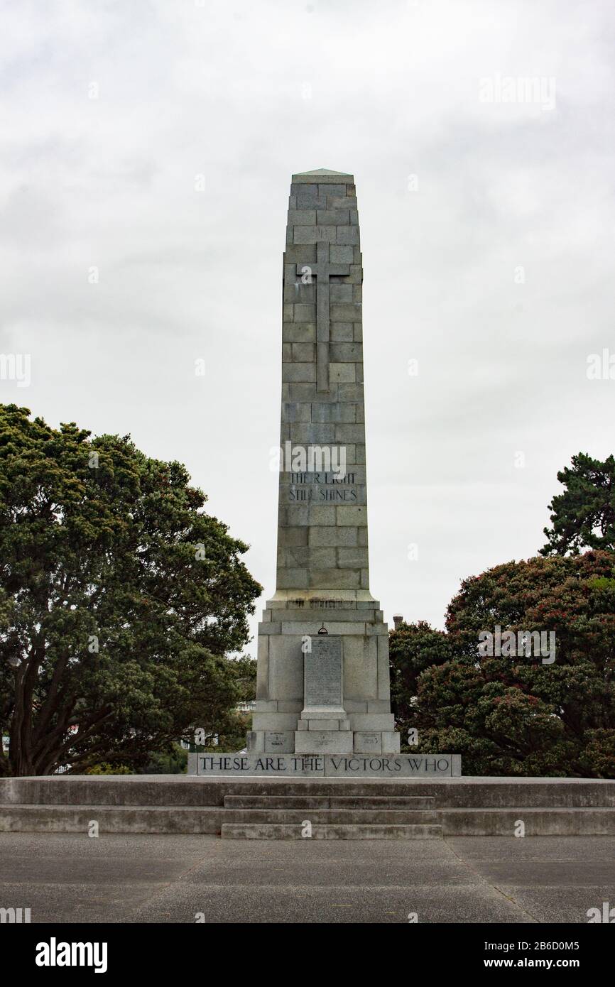 Monumento commemorativo di guerra al Queens Park, Wanganui, Nuova Zelanda Foto Stock