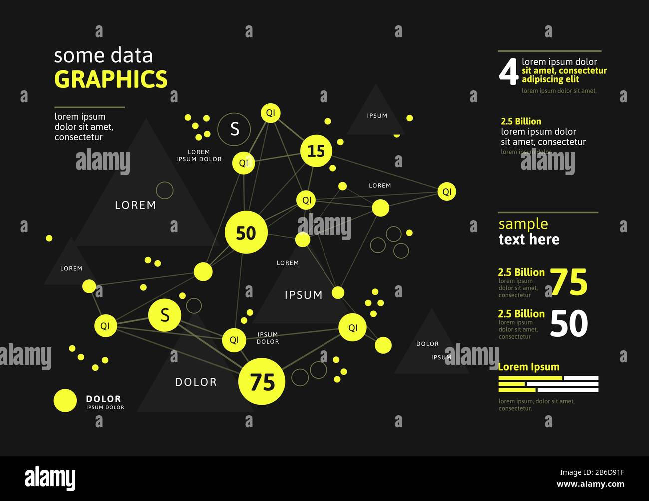 Infografica futuristica. Informazioni design estetico. Visualizzazione grafica di thread di dati complessi. Grafico dati astratti Illustrazione Vettoriale