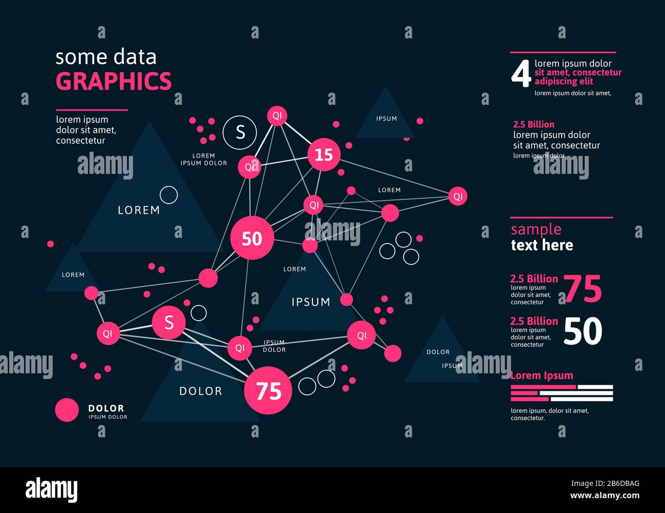 Infografica futuristica. Informazioni design estetico. Visualizzazione grafica di thread di dati complessi. Grafico dati astratti Illustrazione Vettoriale