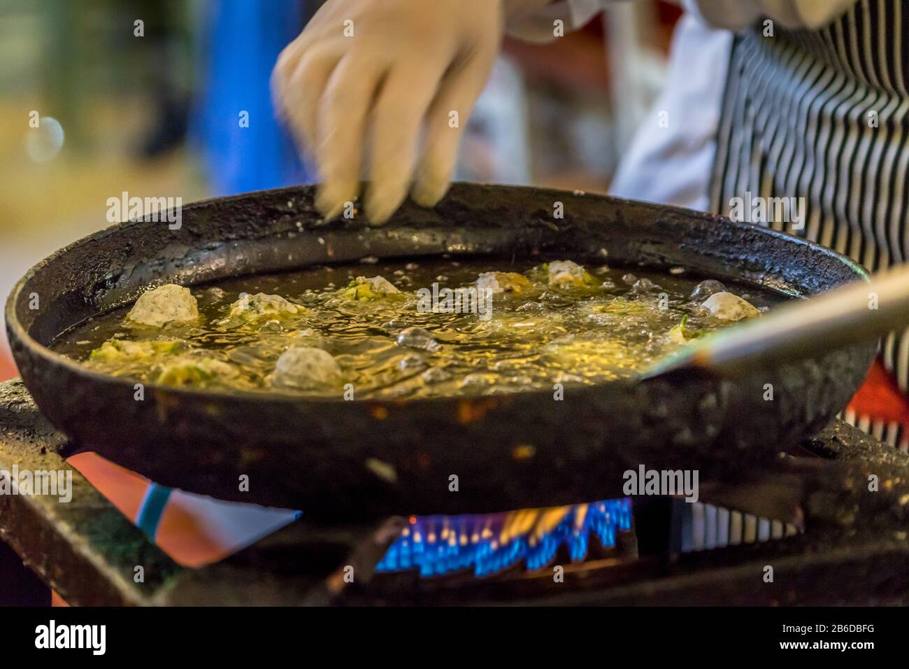 demostate in lezione di cucina Foto Stock