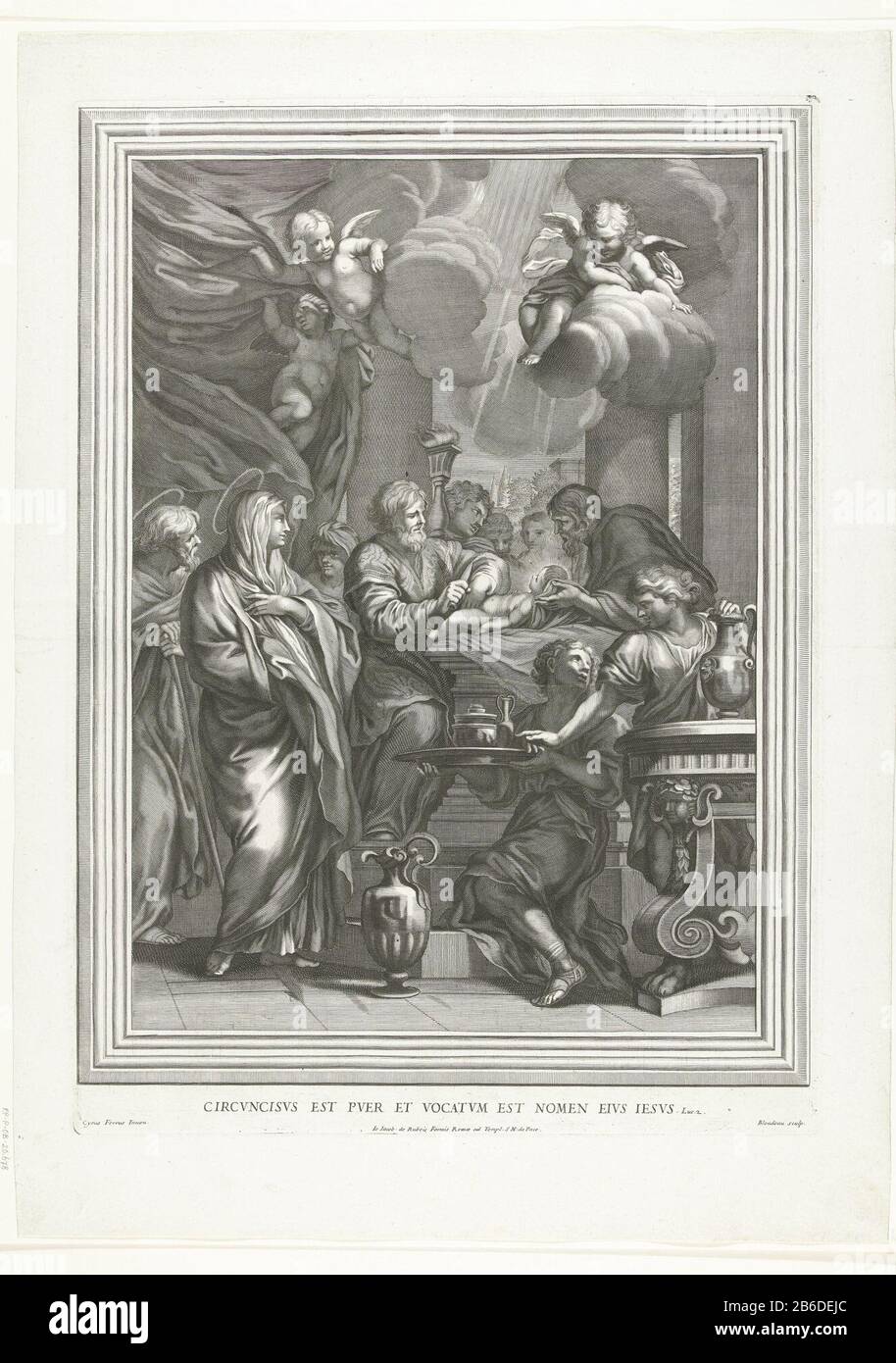 Circoncisione di Cristo Circvncisvs est pver et vocatvm est rimosso eivs iesvs (oggetto del titolo) Circumcisione ChristusCircvncisvs est pver et vocatvm est preso eivs iesvs (oggetto del titolo) tipo Di Oggetto: Immagine numero dell'articolo: RP-P-OB-26.678Catalogusreferentie: Leblanc marchi, inferiore sinistro: Stampatore Jacques Blondel (proprietà in elenco) a dipingere: Ciro Ferri (edificio in elenco) editore: Giovanni Giacomo de'Rossi (proprietà in elenco) Luogo produzione: Stampatore editore sconosciuto: Roma Data: 1665 - 1698 caratteristiche Fisiche: Materiale per auto: PA Foto Stock