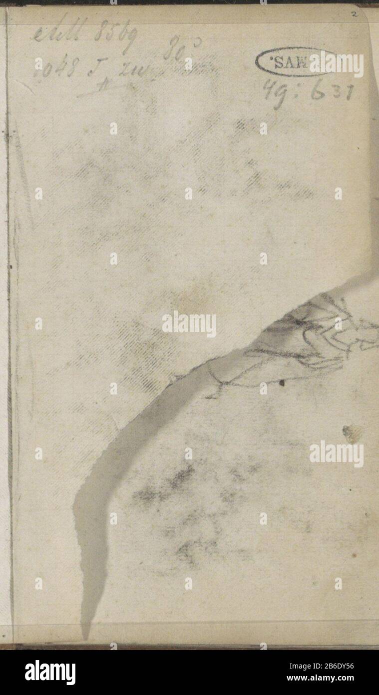 Note del foglio pagina 2 da uno schizzo-58 bladen. Produttore : relatore: Marius Bauer Data: 1879 - ca. 1885 caratteristiche Fisiche: Matita materiale: Matita di carta Foto Stock