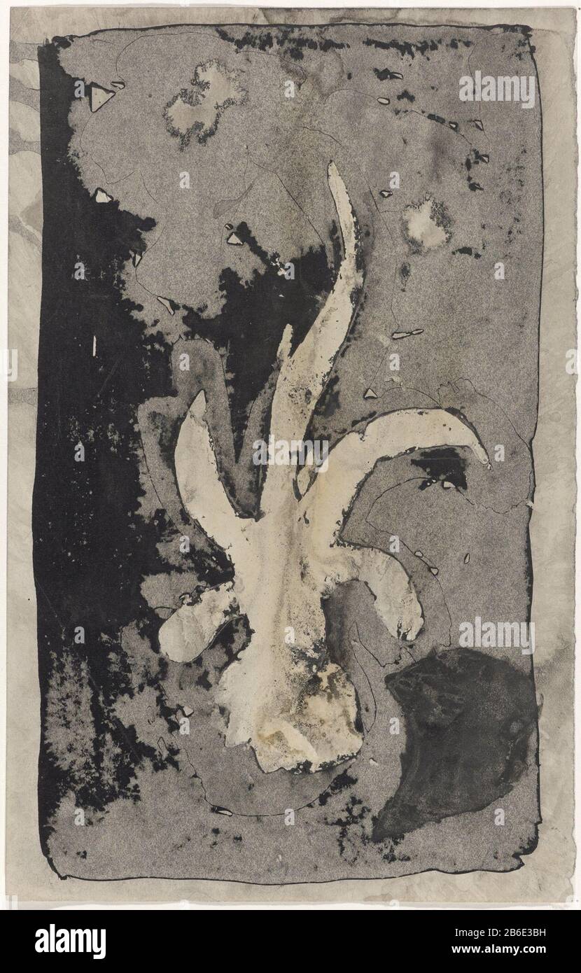 Fiore (orchidea) Fiore (orchidee) Tipo Di Proprietà: Disegno numero Oggetto: RP-T 1969-761 Produttore : artista: CAREL Adolph Lion Cachet Data: 1874 - 1945 caratteristiche Fisiche: Pennello in nero e bianco: Carta Tecnica: Dimensioni spazzola: H 218 mm × W 139 mm Oggetto: Fiori Foto Stock
