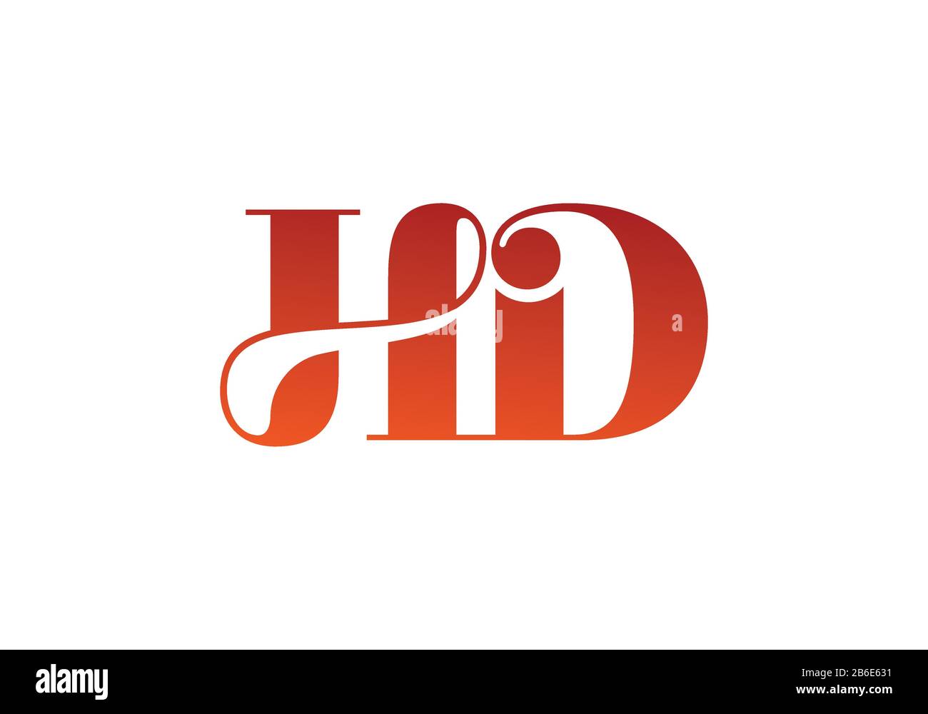 Modello vettoriale di disegno iniziale del logo lettera H D HD, simbolo alfabetico grafico per l'identità aziendale aziendale Illustrazione Vettoriale