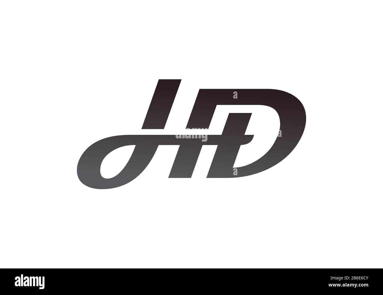 Modello vettoriale di disegno iniziale del logo lettera H D HD, simbolo alfabetico grafico per l'identità aziendale aziendale Illustrazione Vettoriale