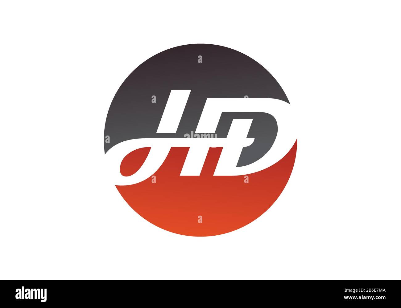 Modello vettoriale di disegno iniziale del logo lettera H D HD, simbolo alfabetico grafico per l'identità aziendale aziendale Illustrazione Vettoriale
