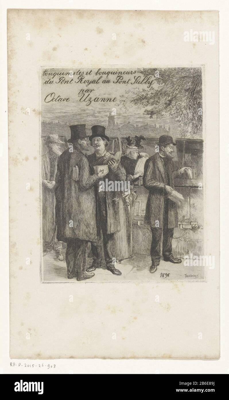 Platea del libro su una banchina a Parigi pagina del titolo per Octave Uzanne, Les Quais de Paris, 1896 platea del libro su una banchina a Parigi pagina del titolo per: Octave Uzanne, Les Quais de Paris, 1896 Tipo Di Oggetto : stampare le pagine del titolo numero Dell'Oggetto: RP-P-2015-26-903 Iscrizioni / marchi: Collector's mark, verso, timbrato: Lugt 2228 collector's mark , vero, timbrato: Lugt 4779 fabbricante : stampatore: Oswald Heidbrinck (indicato sull'oggetto) editore: Libraires-Imprimeries Réunies (Ancienne Maison Quantin) Luogo fabbricazione: Parigi Data: 1896 caratteristiche Fisiche: Incisione con ago secco e lastra tono materiale: Paper Techni Foto Stock