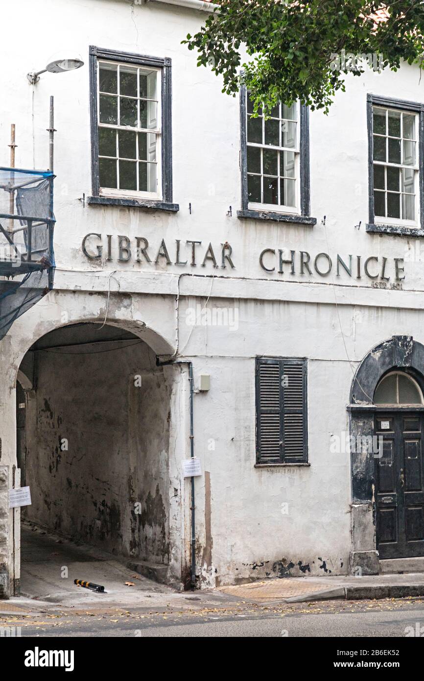Gibraltar Chronicle uffici giornali, Gibilterra Foto Stock