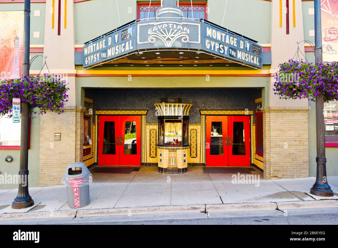 Facciata del Teatro Egiziano, Main Street, Park City, Utah, Stati Uniti Foto Stock