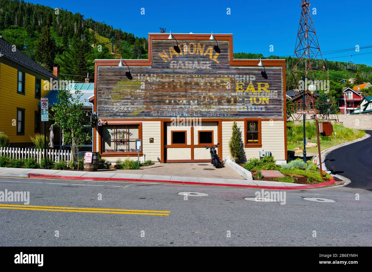 Facciata del High West Distillery Building, Park City, Utah, Stati Uniti Foto Stock