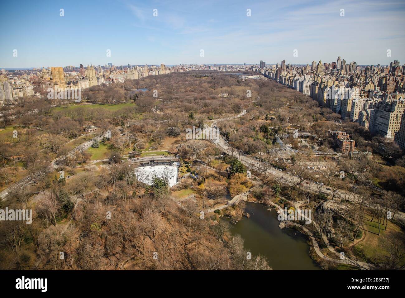 Vista di Central Park durante l'inverno a New York City. Foto Stock