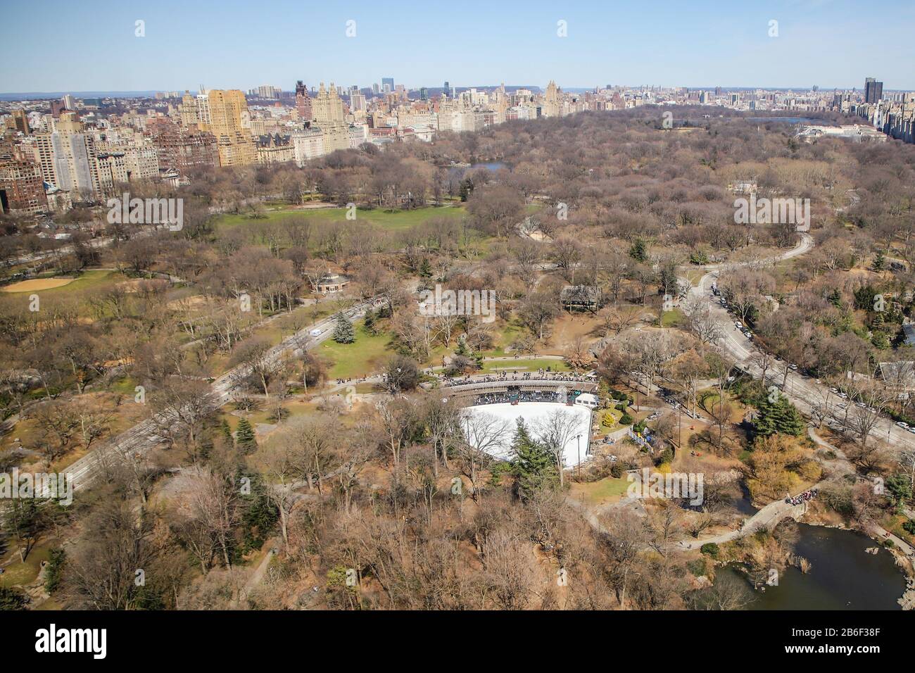 Vista di Central Park durante l'inverno a New York City. Foto Stock