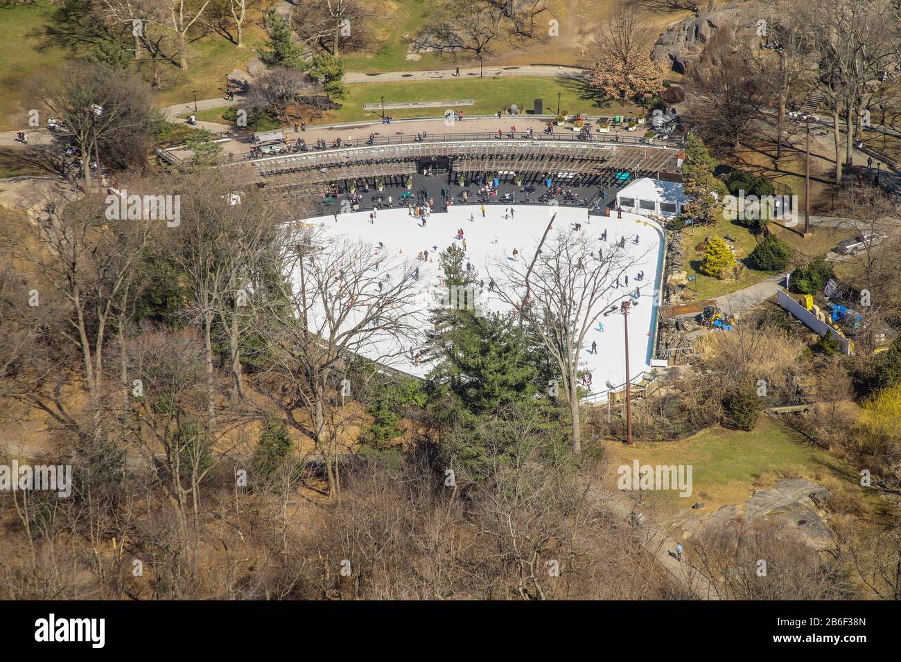 Vista di Central Park durante l'inverno a New York City. Foto Stock