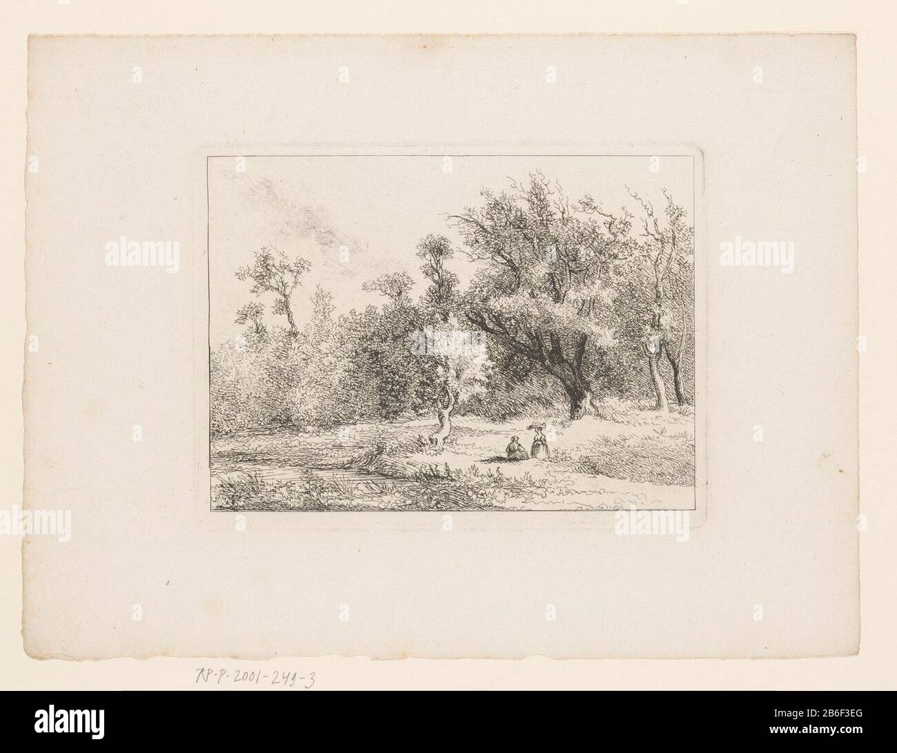 Foresta scenario con due suite di riposo donna de sei paysages dessiné par la Pr. SSE Madame Thérèse Jablonowska (titolo serie) Tipo Di Proprietà: Immagine numero articolo: RP-P-2001-249-3Catalogusreferentie: Leblanc 5-10 Iscrizioni / marchi: Marchio del collezionista, vero, stampato: Lugt 2228 marchio del collezionista , vero, stampato: Lugt 2760 Produttore : stampatore: Marie Anna Fischer a disegno di: Teresa Jablonowskaoppgedragen di: Marieanna Fischer Dedicato a: Teresa Jablonowska datazione: 1779 - 1807 Materiale: Tecnica della carta: Dimensioni dell'incisione: Bordo della lastra: H 148 mm × W 196 mmToelichtingOnderdeel di una serie Foto Stock