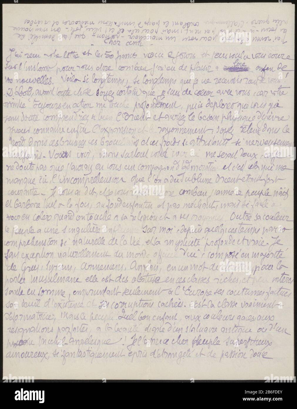 Lettera ad Andries Bonger Brief aan Andries Bonger Object Type : Brief Objectnummer: RP-D-2017-2452-50 Produttore : schrijver: Émile BernardPlats prodotto: Caïro Appuntamenti: In of voor 4-jul-1898 Materiale: Gelinieerd papier inkt Techniek: Schrijven / pen Oggetto: Denaro Foto Stock