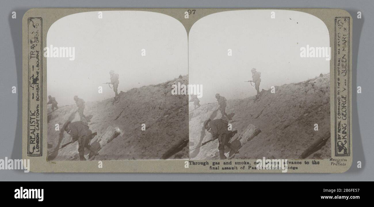 I soldati britannici che hanno preso una collina durante la battaglia di Passchendaele Attraverso gas e fumo, le nostre truppe avanzano all'assalto finale di Passchendaele Ridge (oggetto del titolo) soldati britannici che hanno preso una collina durante la battaglia di Passchendaele attraverso gas e fumo, le nostre truppe avanzano all'assalto finale di Passchendaele Ridge (Oggetto del titolo) Tipo Di Proprietà: Immagine stereo numero articolo: RP-F F06315 Iscrizioni / marchi: Iscrizione , recto, stampato: 'Da Royal comando alle loro Majesties imperiali Re Giorgio V e Regina Maria'nummer, recto, stampato: '97' Produttore : fotografo: Realistic Travels (li Foto Stock I soldati britannici che hanno preso una collina durante la battaglia di Passchendaele Attraverso gas e fumo, le nostre truppe avanzano all'assalto finale di Passchendaele Ridge (oggetto del titolo) soldati britannici che hanno preso una collina durante la battaglia di Passchendaele attraverso gas e fumo, le nostre truppe avanzano all'assalto finale di Passchendaele Ridge (Oggetto del titolo) Tipo Di Proprietà: Immagine stereo numero articolo: RP-F F06315 Iscrizioni / marchi: Iscrizione , recto, stampato: 'Da Royal comando alle loro Majesties imperiali Re Giorgio V e Regina Maria'nummer, recto, stampato: '97' Produttore : fotografo: Realistic Travels (li Foto Stock