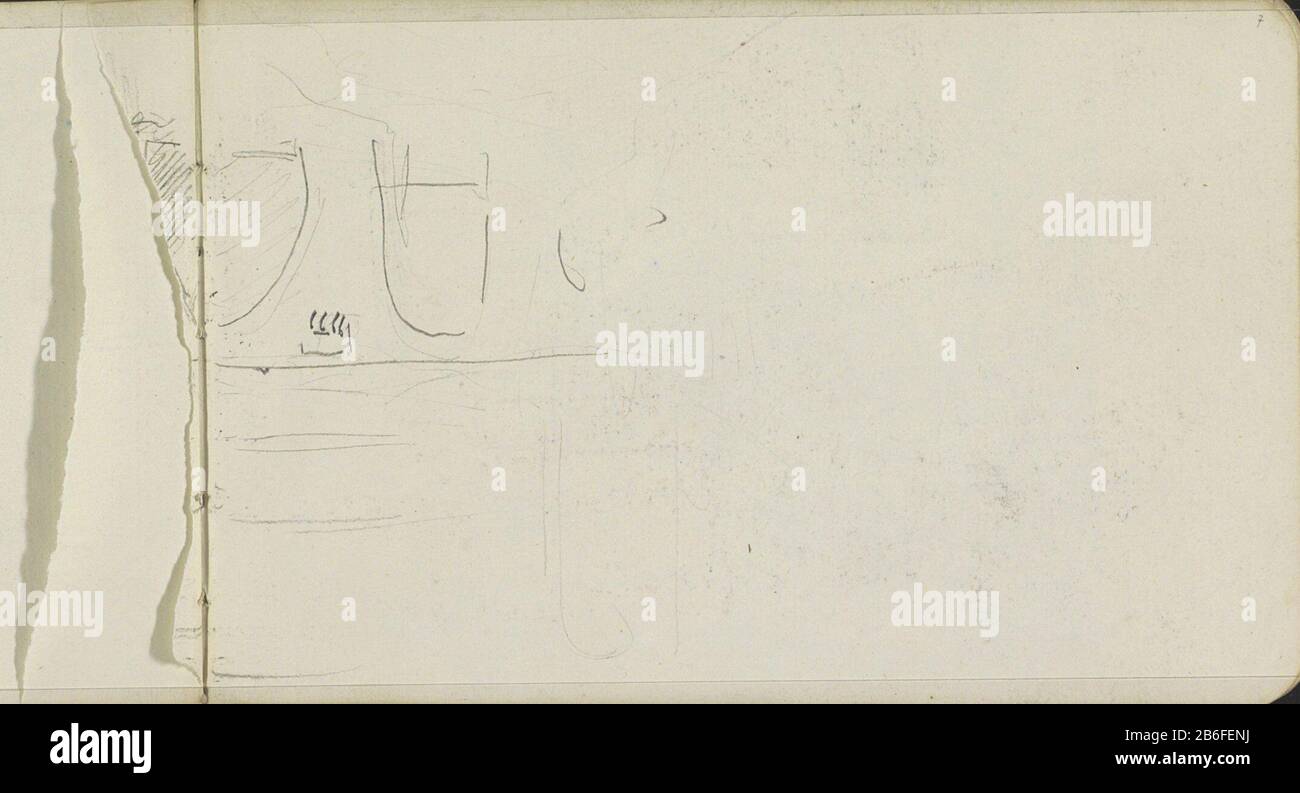 USA il libro di sistema pagina 7 da uno sketchbook con 15 bladen. Produttore : artista Marius Bauer Data: 1902 caratteristiche Fisiche: Matita materiale: Matita oggetto: Ponte Foto Stock