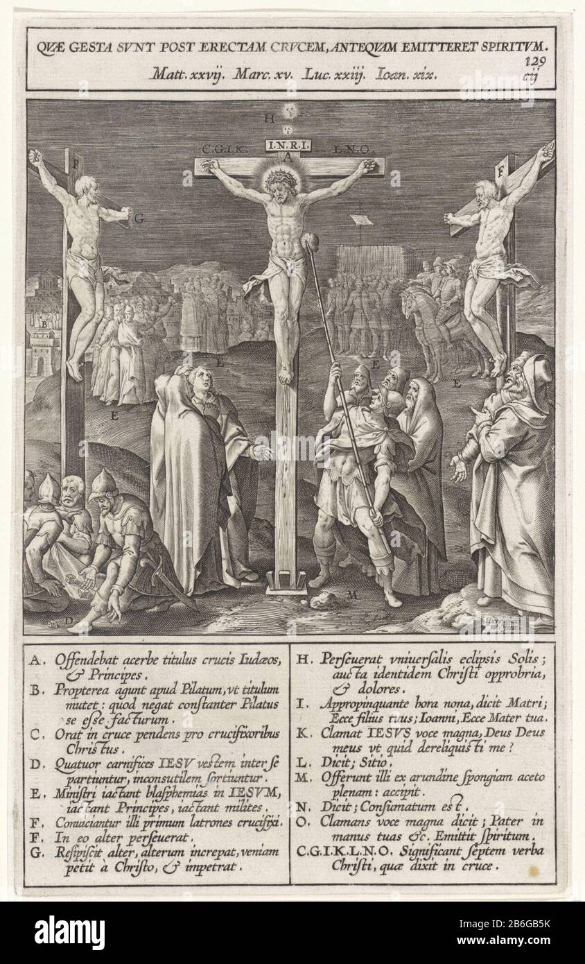 Vari Marg Crocifissione di Cristo sul Calvario. Cristo appeso alla croce. A ...