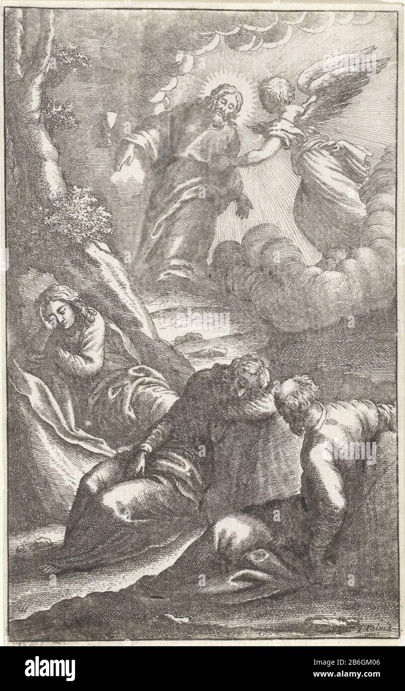 Christ in the Garden of Getsemani Passion of Christ (seriettel) Christ in the Garden of GetsemanePassie of Christ (titolo della serie) Property Type: Picture book Illustration Item number: RP-P-1907-2837Catalogusreferentie: New Hollstein German (Hollar) 2114-2 (2) Pennington 80 Manufacturer : printmaker: Venceslao Hollar (proprietà quotata) a dipingere di Jacopo Palma (proprietà quotata) Luogo di produzione: Londra Data: 1670 caratteristiche Fisiche: Materiale di incisione: Tecnica della carta: Dimensioni di incisione: Foglio: H 133 mm × W 83 mmToelichtingPrent incluso in: L'Ufficio della settimana Santa Secondo la Miss Foto Stock