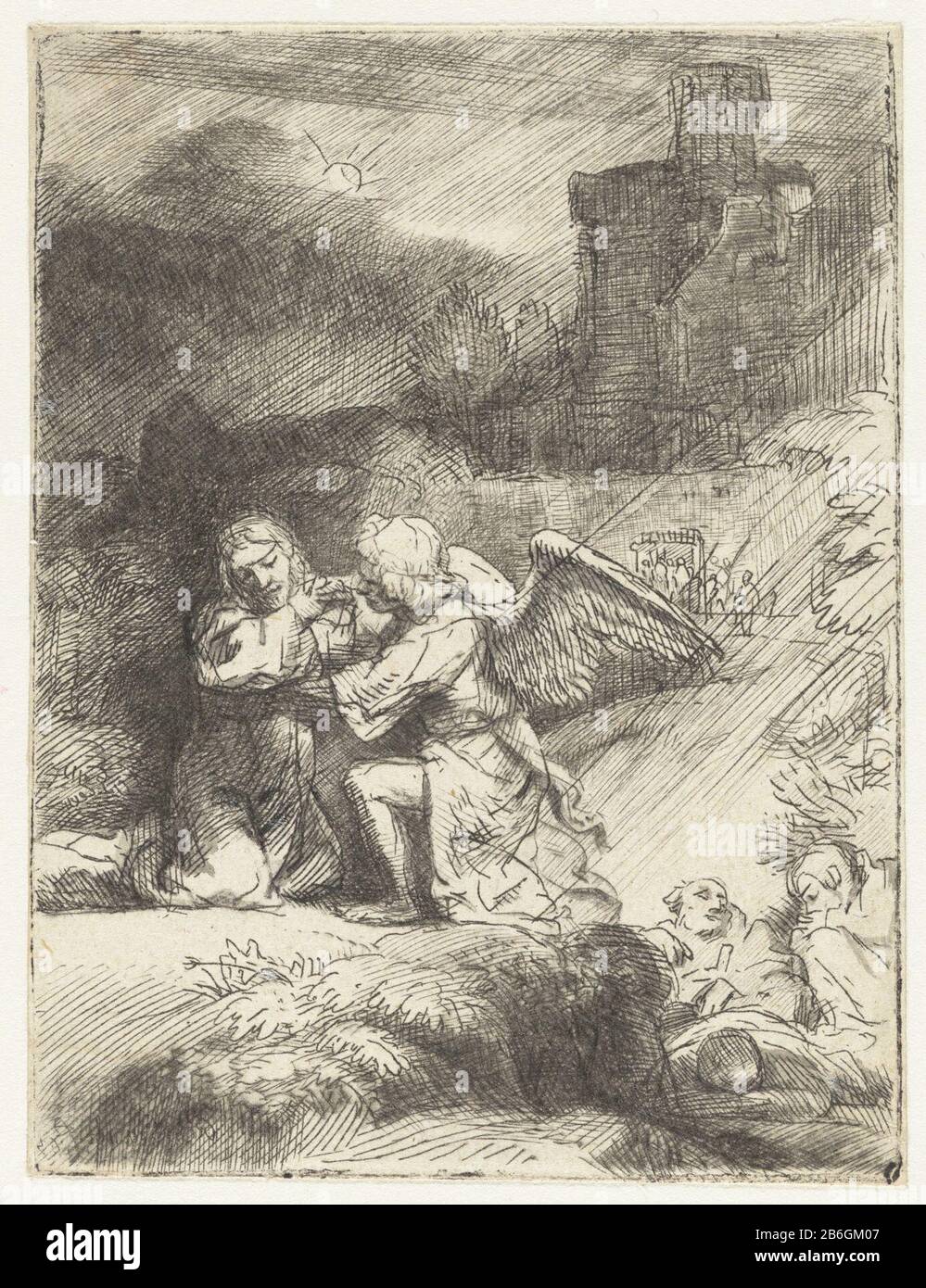 Cristo nel Giardino di Getsemani Cristo nel Giardino di Getsemani Oggetto tipo : immagine numero articolo: RP-P-OB-12.426Catalogusreferentie: New Hollstein Dutch 269-1 (3) Bartsch 75-1 (1) Nota: Contre-épreuveHollstein Dutch 75 -1 (1) Nota: Contre-épreuve Iscrizioni / marchi: Firma: Data: (Data) 'Rembrandt f 165-' segno del collezionista , vero in basso a sinistra, stampato: Lugt 240opschrift, vero in alto, penna in marrone:' umpta Urgenza assib . 'Anufacture Vervaardiger: Print maker: Rembrandt van Rijn (indicato sull'oggetto) al suo disegno di Rembrandt van Rijn Data: 1655 - 1659 fisica Foto Stock