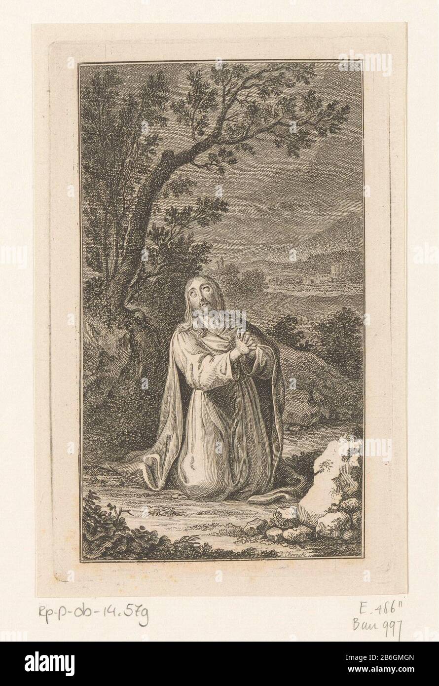 Cristo nella corte del Getsemani Cristo nel Giardino del Getsemani Oggetto tipo: Immagine numero articolo: RP-P-OB-14.579Catalogusreferentie Bauer 997Engelmann 486-2 (3) Segni / marchi: Marchio del collezionista, vero, stampato: Lugt 2228 Produttore : Daniel Nikolaus ChodoWie: CkiPlaats prodotto: Berlino Data: 1783 Materiale: Incisione: Bordo: Carta: H 150 mm × W 95 mmToelichtingPrent utilizzato: Lavater, Johann Caspar. Gesù Cristo, i Vangeli Oder und die Apostelgeschichte a Gesängen. 4 parti. Winterthur S.N., 1784, vol. 2. Oggetto: Preghiera di Cristo nel Giardino Di Ge Foto Stock