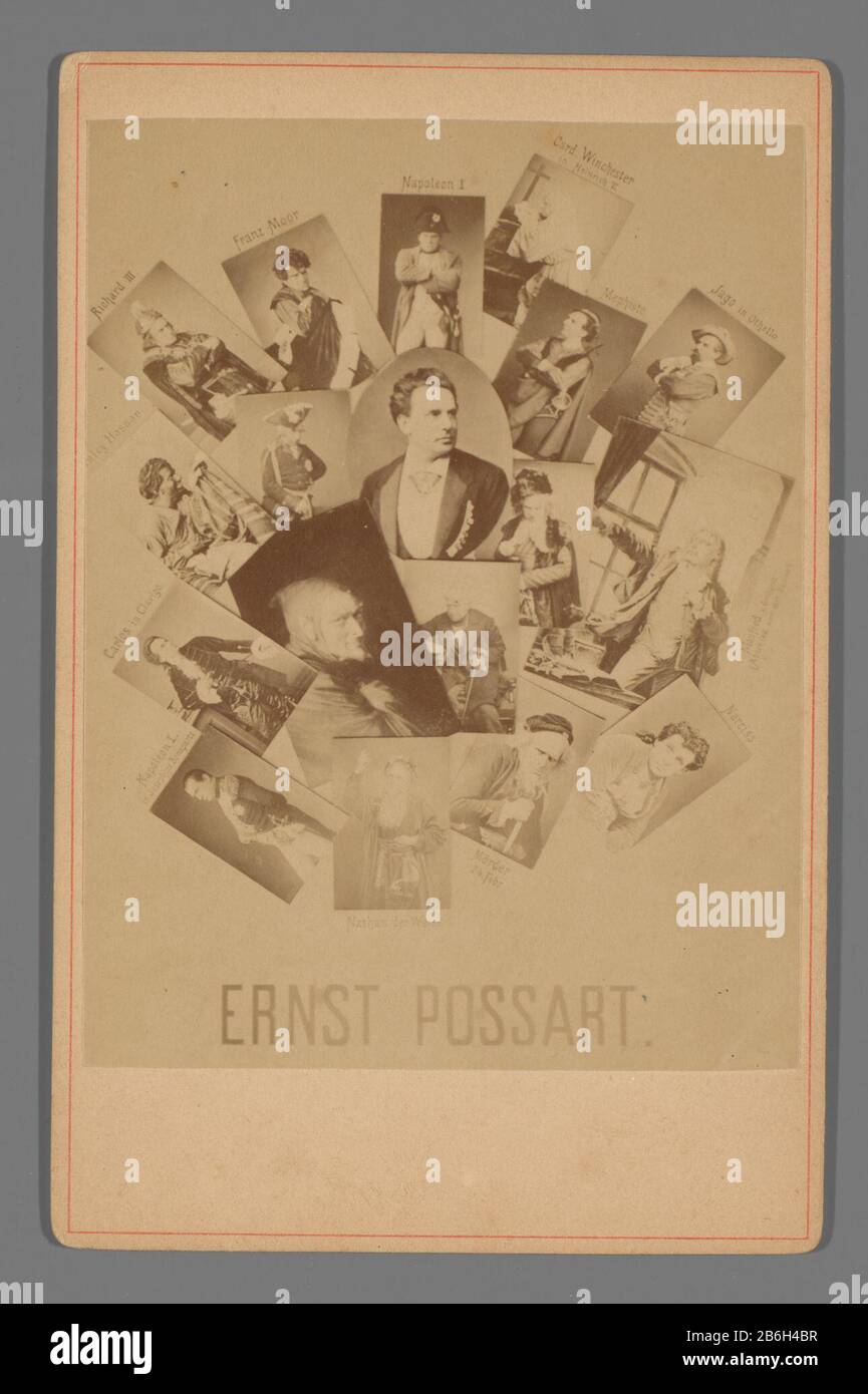 Collage di ritratti in miniatura di Ernst Possart in vari ruoli Collage van miniatuurportretten van Ernst Possart in diversi rollen Oggetto tipo : foto kabinetfoto Objectnummer: RP-F-F15409 Produttore : fotografaf: P.J.H. Reynet de la Rue (vermeld op Object) Appuntamenti: 1860 - 1900 dimensioni: H 166 mm × b 107 mm Foto Stock