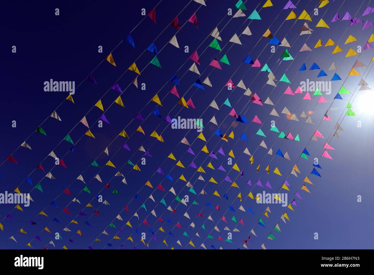 Festival Flags astratto sfondo colorato Foto Stock