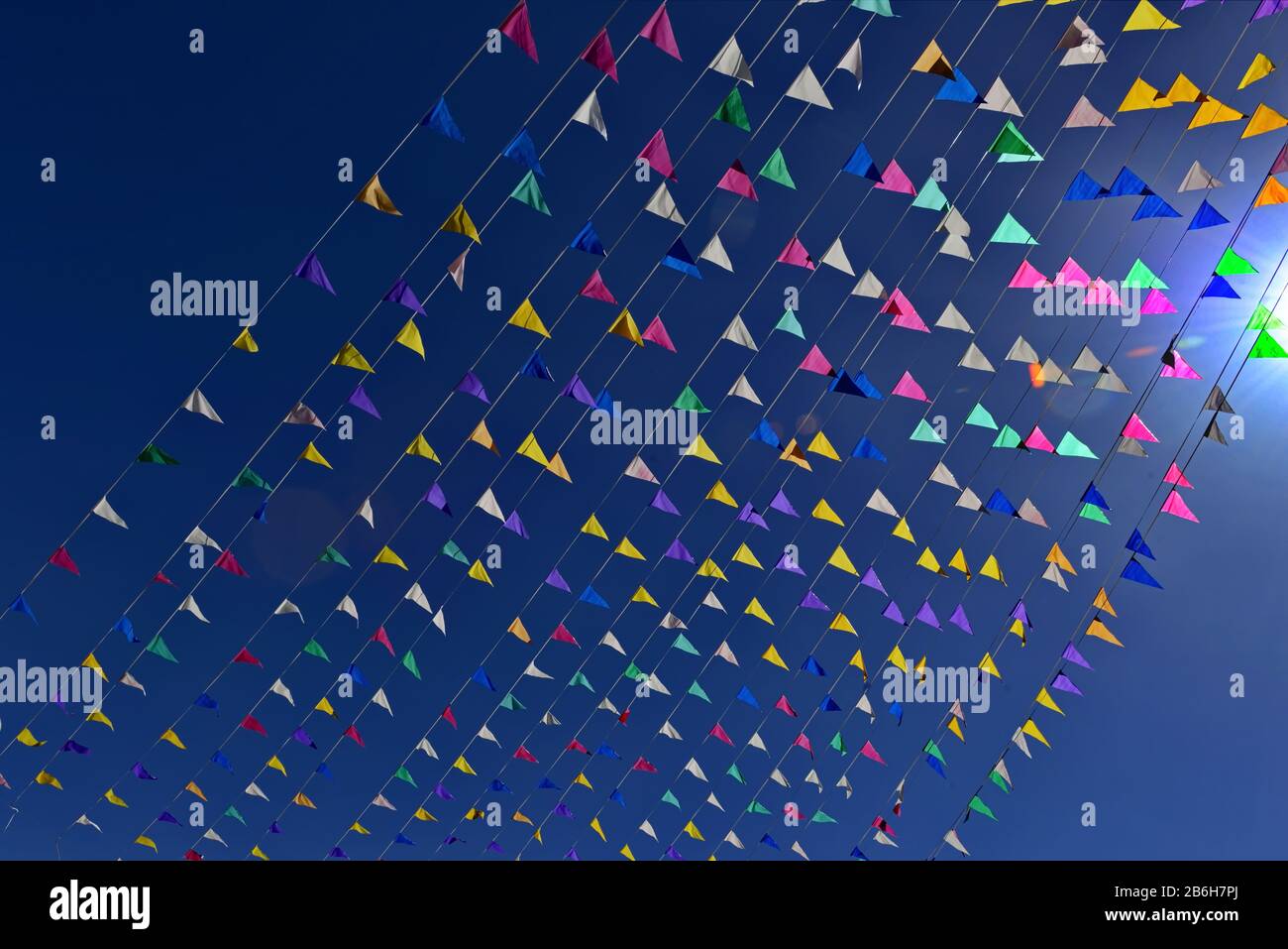 Festival Flags astratto sfondo colorato Foto Stock