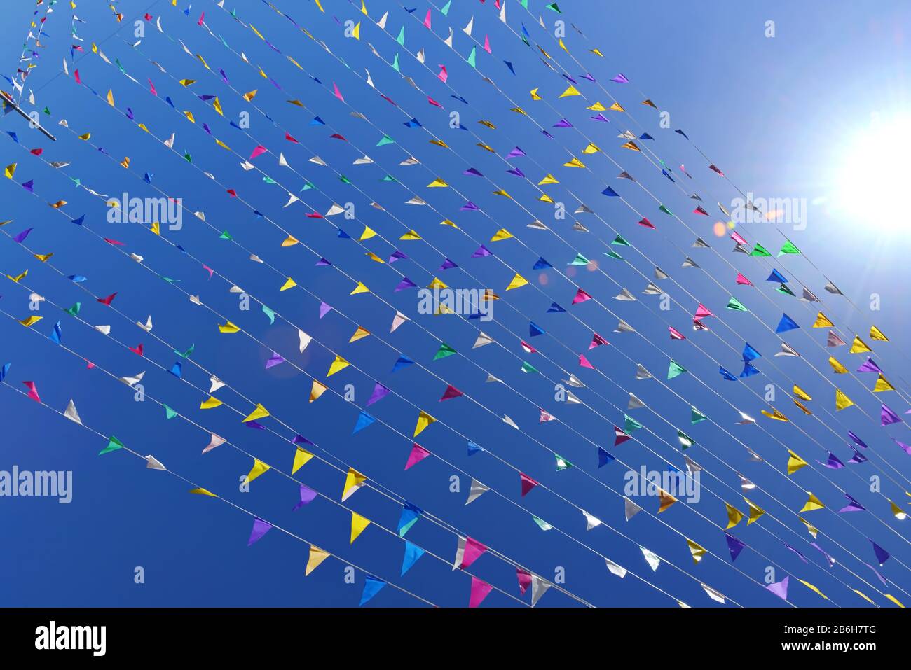 Festival Flags astratto sfondo colorato Foto Stock