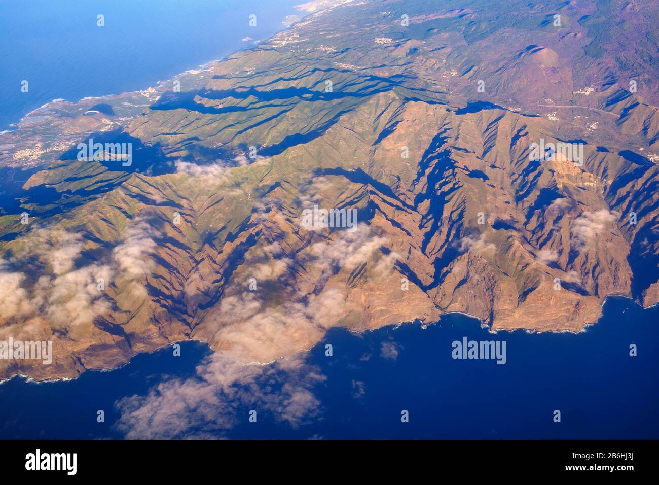 Montagne Teno, vista aerea, Tenerife, Isole Canarie, Spagna Foto Stock