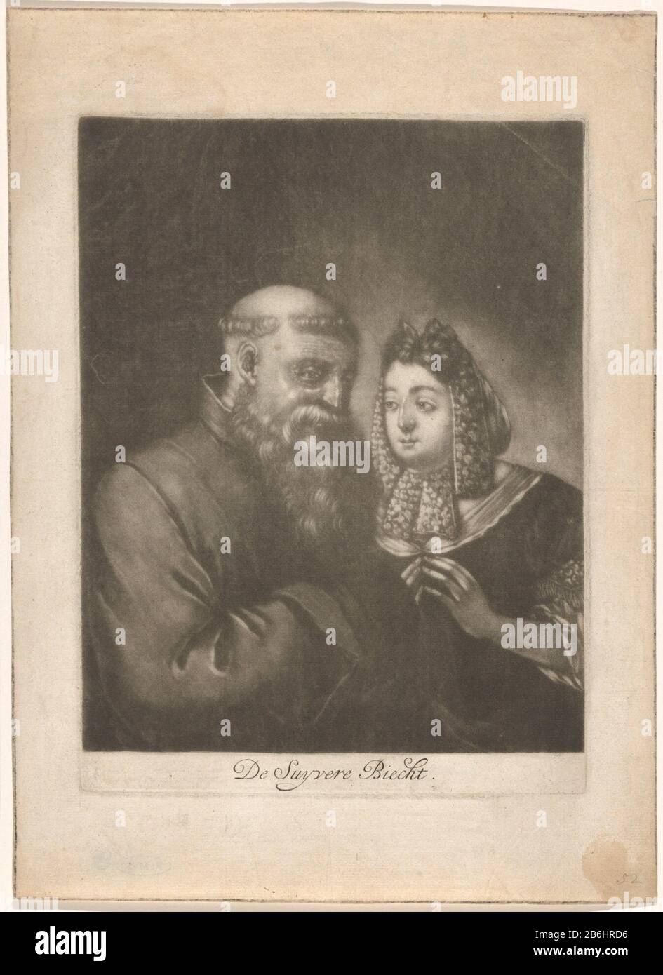 La suyvere Biecht (oggetto del titolo) giovane donna confessando a vecchio monnik. Produttore : printmaker Jacob GolePlaats manufacturing: Northern Netherlands Dating: CA. 1680 - 1700 caratteristiche Fisiche: Mezzotinta materiale: Carta Tecnica: Mezzotinta dimensioni: H 246 mm × W 184 mm Oggetto: Confessione; Confessione Sacra Mental (Ripa)  il terzo dei sette sacramentsabati o monaco Foto Stock La suyvere Biecht (oggetto del titolo) giovane donna confessando a vecchio monnik. Produttore : printmaker Jacob GolePlaats manufacturing: Northern Netherlands Dating: CA. 1680 - 1700 caratteristiche Fisiche: Mezzotinta materiale: Carta Tecnica: Mezzotinta dimensioni: H 246 mm × W 184 mm Oggetto: Confessione; Confessione Sacra Mental (Ripa)  il terzo dei sette sacramentsabati o monaco Foto Stock