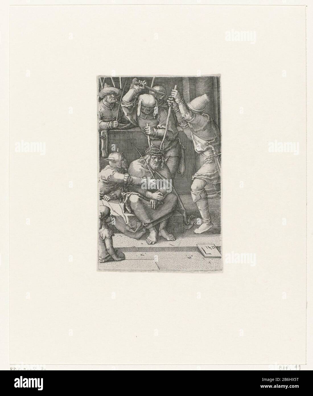 L'incoronazione delle spine La piccola Passione (titolo della serie) Cristo, seduto, è dati di diramazione e corona di spine sul capo geduwd. Produttore : stampatore: Lucas of Leyden (indicato sull'oggetto), al suo disegno: Lucas van Leyden Fabbricazione Del Luogo: I Paesi Bassi Data: 1521 caratteristiche Fisiche: Engra materiale: Carta Tecnica: Engra ( processo di stampa) dimensioni: Foglio: H 116 mm × W 74 mm Oggetto: L'incoronazione con spine: I soldati con bastoni collocano una corona spinosa sul capo di Cristo e gli danno una canna (Matteo 27: 27-31; Marco 15: 16-20; Giovanni 19: 2-3) Foto Stock L'incoronazione delle spine La piccola Passione (titolo della serie) Cristo, seduto, è dati di diramazione e corona di spine sul capo geduwd. Produttore : stampatore: Lucas of Leyden (indicato sull'oggetto), al suo disegno: Lucas van Leyden Fabbricazione Del Luogo: I Paesi Bassi Data: 1521 caratteristiche Fisiche: Engra materiale: Carta Tecnica: Engra ( processo di stampa) dimensioni: Foglio: H 116 mm × W 74 mm Oggetto: L'incoronazione con spine: I soldati con bastoni collocano una corona spinosa sul capo di Cristo e gli danno una canna (Matteo 27: 27-31; Marco 15: 16-20; Giovanni 19: 2-3) Foto Stock
